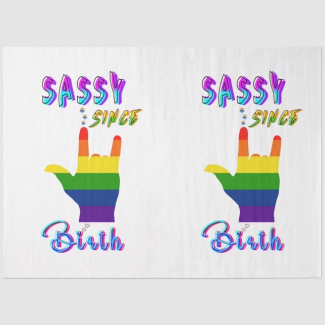 Papel De Seda Sassy desde el nacimiento (Anverso)