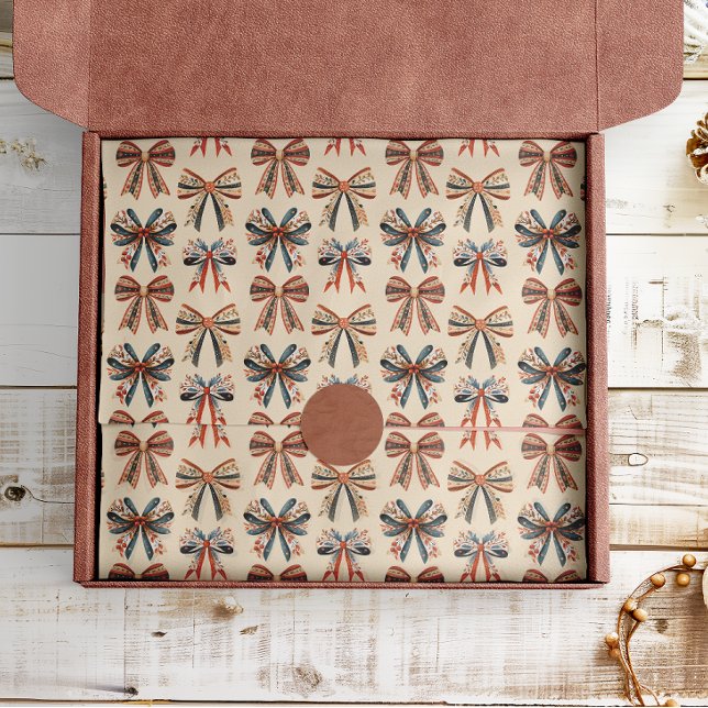 Papel De Seda Scandi Bows Folk Art Holiday (Subido por el creador)