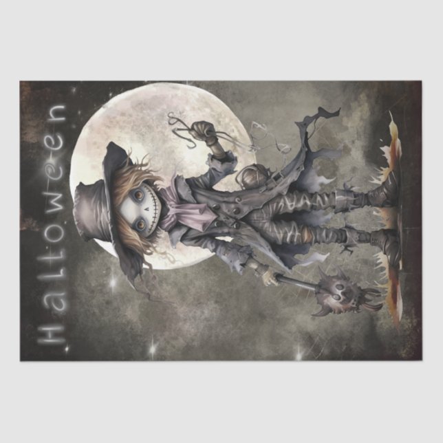 Papel De Seda Scarecrow Moon Dead Halloween (Anverso)
