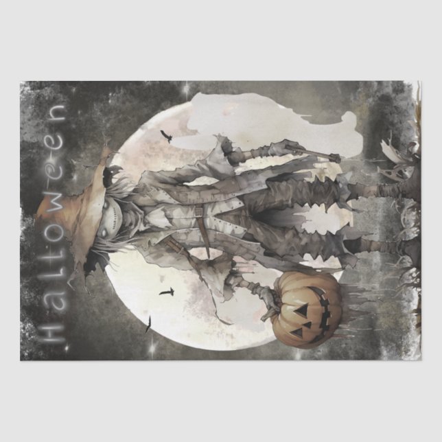 Papel De Seda Scarecrow Moon Dead Halloween (Anverso)