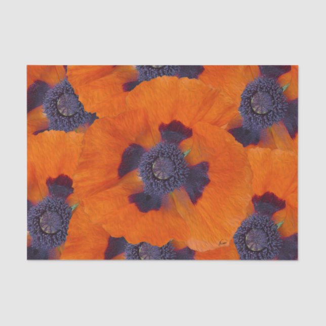 Papel De Seda Scarlet Naranja Poppy 1 (Anverso)