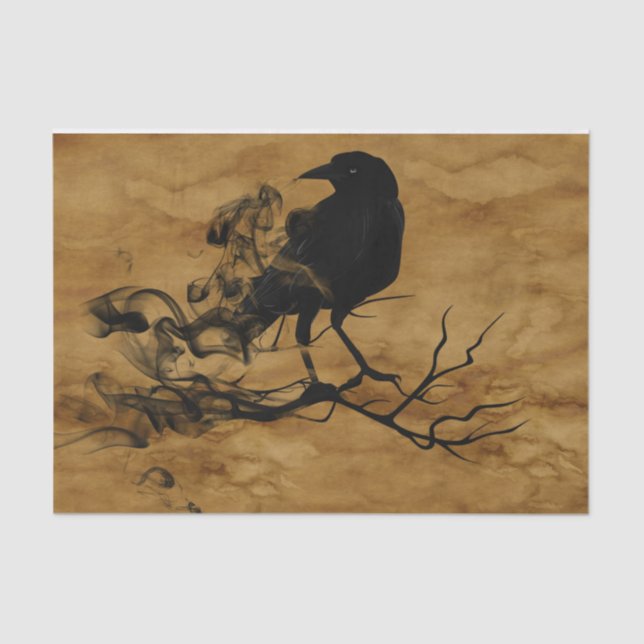 Papel De Seda Scary Black Raven Halloween (Anverso)