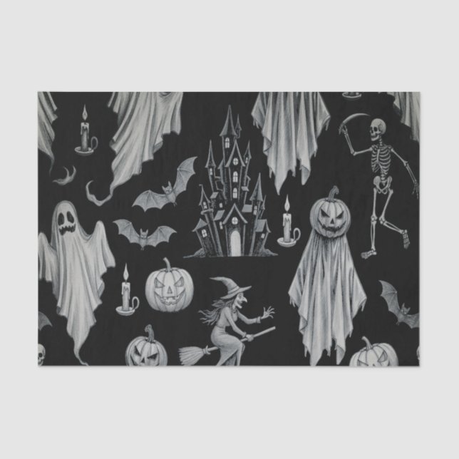 Papel De Seda Scary Ghost Halloween (Anverso)