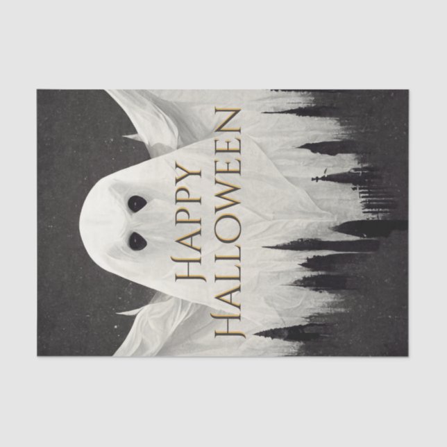 Papel De Seda Scary Ghost Happy Halloween (Anverso)