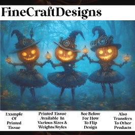 Papel De Seda Scary Steampunk Tutu Pumpkin Chicas AB9 Decoupage