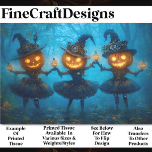 Papel De Seda Scary Steampunk Tutu Pumpkin Chicas AB9 Decoupage