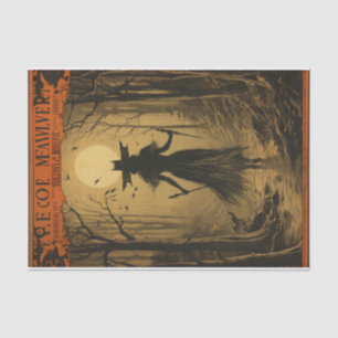 Papel De Seda Scary Witch Creepy Forest Bats Halloween Decoupage