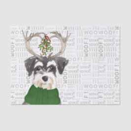 Papel De Seda Schnauzer en miniatura de Woof Word Art y Navidade