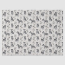 Schnauzer miniatura Toile de Jouy sepia vintage
