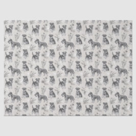 Papel De Seda Schnauzer miniatura Toile de Jouy sepia vintage