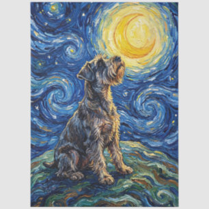 Papel De Seda Schnauzer Noche Estrellada Decoupage