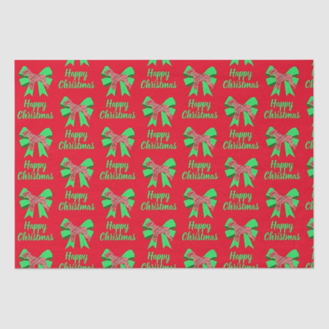 Papel De Seda Schnauzer Silhouette Navidades rojos Perro y Green (Anverso)