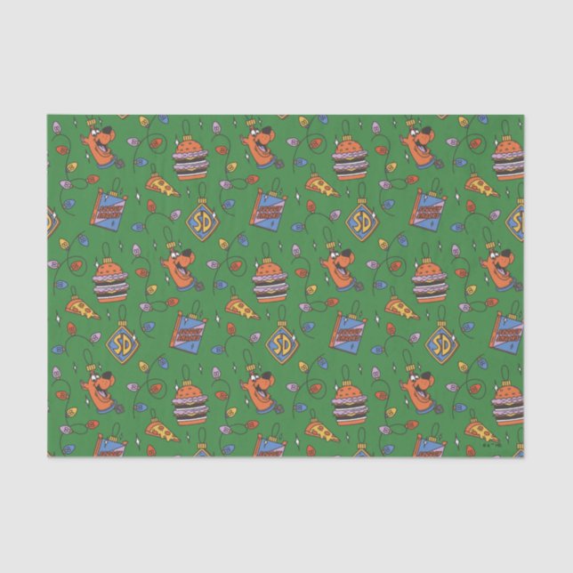 Papel De Seda Scooby-Doo Holiday Snack Lights Pattern (Anverso)