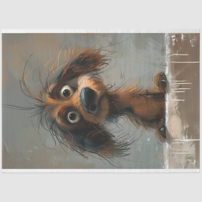 Papel De Seda Scrappy the Dachshund Dog Decoupage (Anverso)