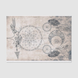 Papel De Seda Scribble arrow mandala sketch lunar angustiado