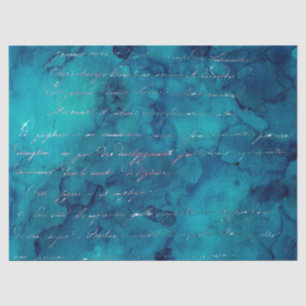 Papel De Seda Script irlandés en abstracto desenlace Verde azula
