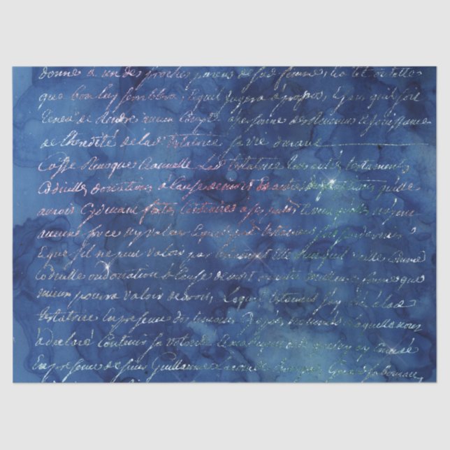 Papel De Seda Script irlandés en azul (Anverso)