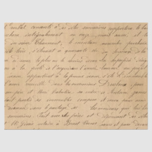 Papel De Seda Script negro en Tan Decoupage