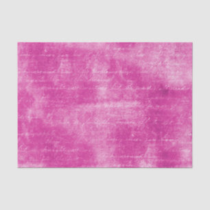 Papel De Seda Script Rosa Caliente Deteriorado