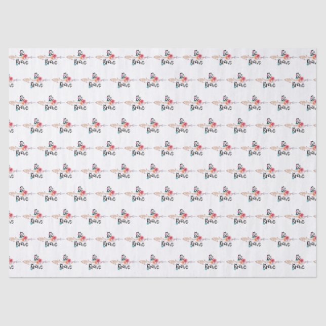 Papel De Seda Sé valiente flecha con flores (Anverso)