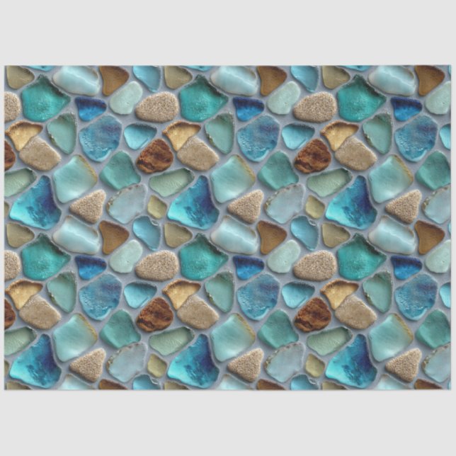 Papel De Seda Sea Glass Pattern Decoupage (Anverso)