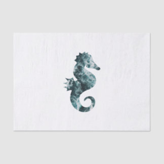 Papel De Seda Seahorse abstracto de la aguamarina