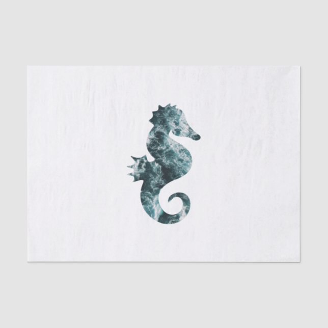 Papel De Seda Seahorse abstracto de la aguamarina (Anverso)
