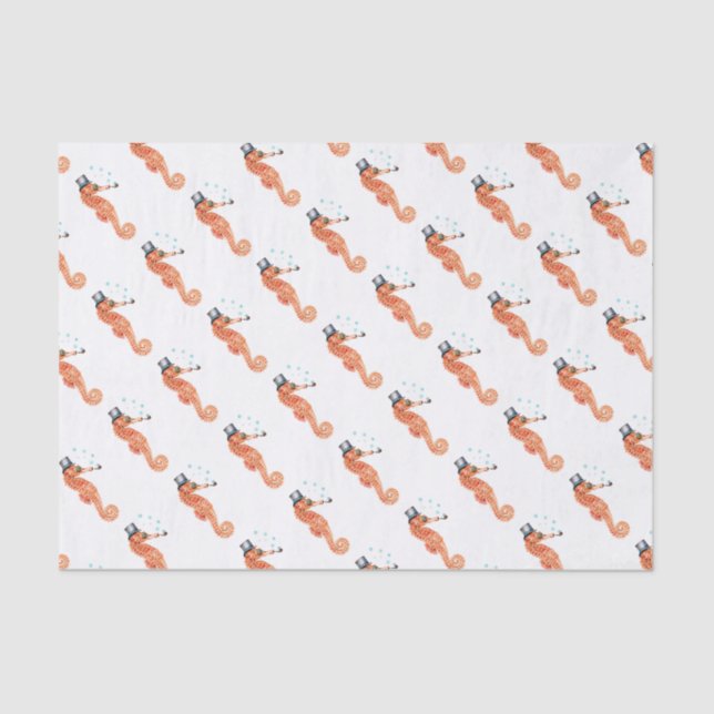 Papel De Seda Seahorse Steampunk (Anverso)