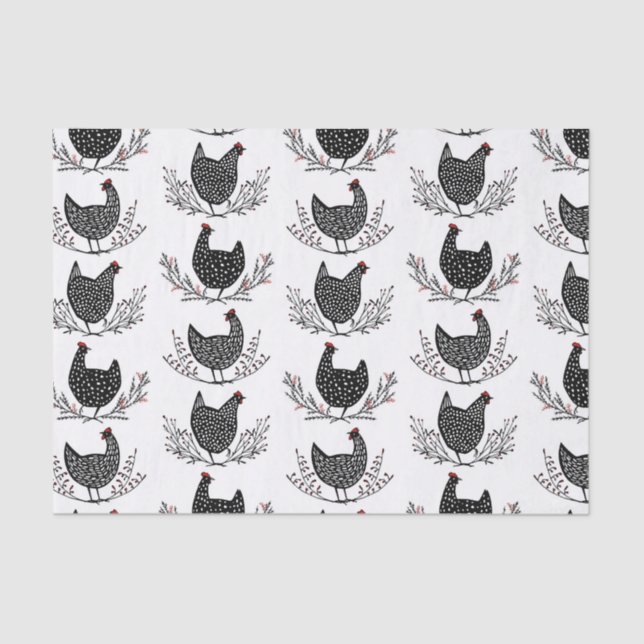 Papel De Seda Seamless chicken pattern (Anverso)
