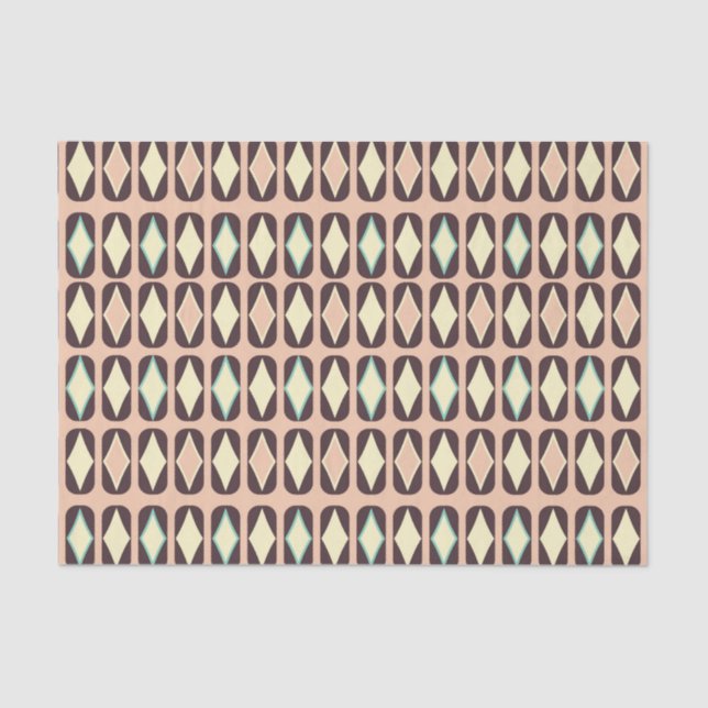 Papel De Seda Seamless geometric pattern in dark brown leaf  (Anverso)