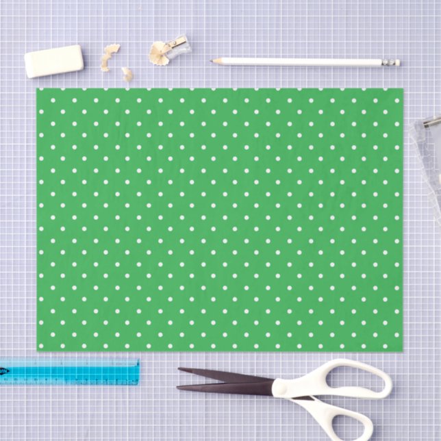 Papel De Seda Seamless green background polka dot pattern (Artesanía)