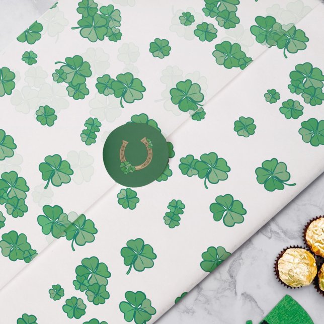 Papel De Seda Seamless Lucky Four-Leaf Clover Pattern (Subido por el creador)