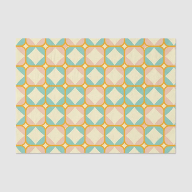 Papel De Seda Seamless retro pattern with rounded squares (Anverso)