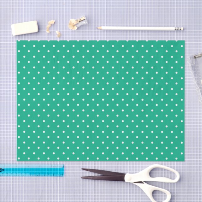Papel De Seda Seamless solid teal polka dot pattern (Artesanía)
