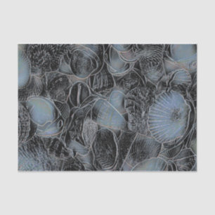 Papel De Seda Seasheles Ocean Beach Pastel Blue Black Decoupage
