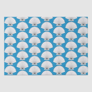 Papel De Seda Seashell Beach Ocean Blue
