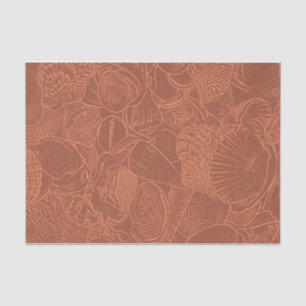 Papel De Seda Seashells Earth Tone Terracotta Ocean Beach