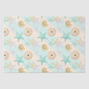 Papel De Seda Seashells Retro Pastel Sea Life