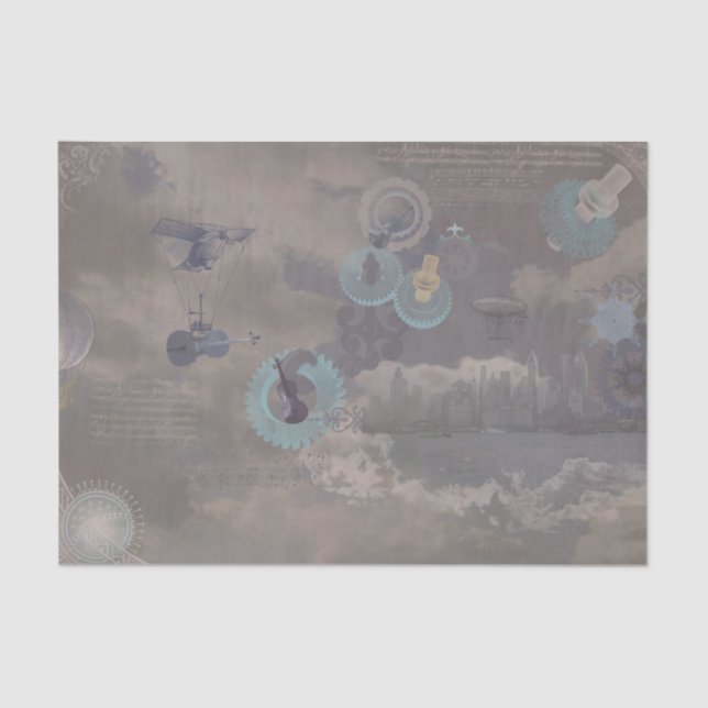 Papel De Seda Secuencias del violín de Steampunk (Anverso)