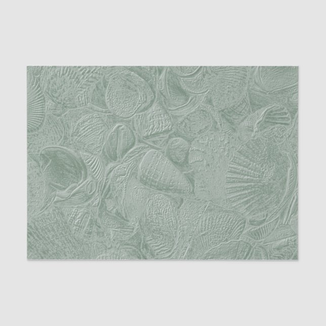 Papel De Seda Seda Coastal Beach Sage Green Decoupage (Anverso)
