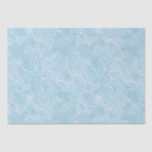 Papel De Seda Seda Moire Pequeño Patrón en Aqua Brillante
