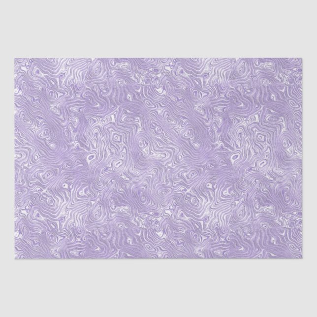 Papel De Seda Seda Moire Pequeño Patrón en Lila Lavanda (Anverso)