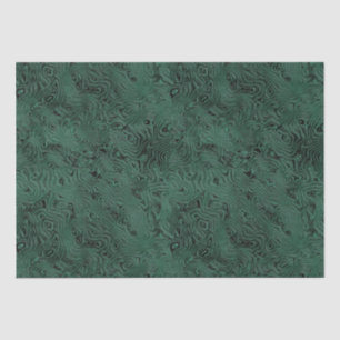 Papel De Seda Seda Moire Pequeño Patrón en Verde Bosque