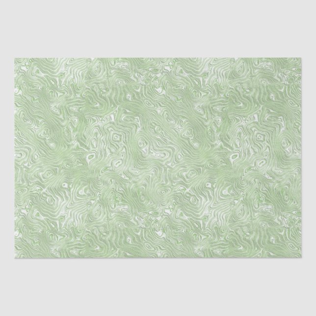 Papel De Seda Seda Moire Pequeño Patrón en Verde Lima (Anverso)
