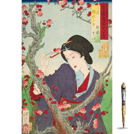 Papel De Seda Segundo mes; Tei de Shinbashi por un árbol de ciru