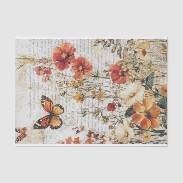 Papel De Seda Seidenpapier Decoupage Herbst Wildblumen Var01  (Anverso)