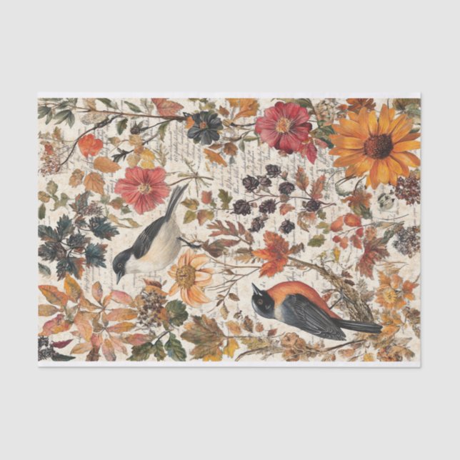 Papel De Seda Seidenpapier Decoupage Herbst Wildblumen Var02 (Anverso)