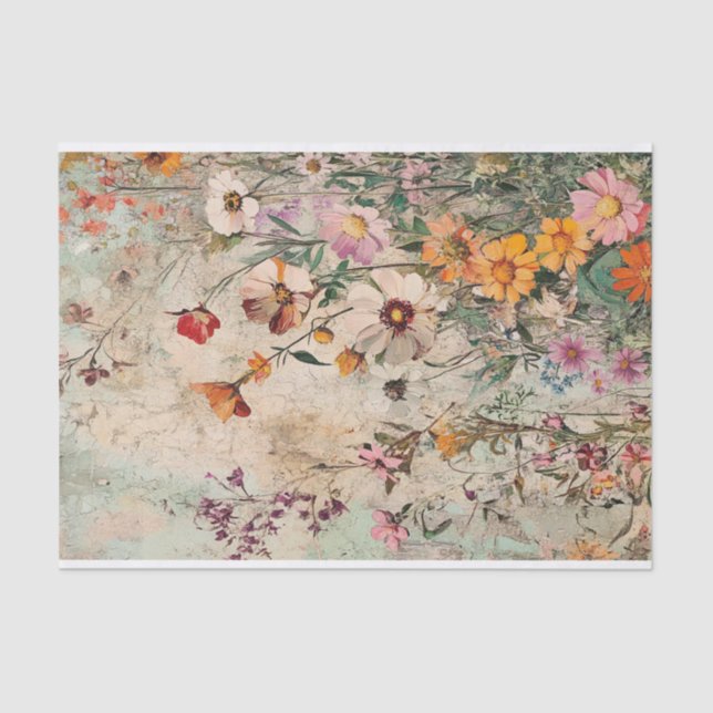 Papel De Seda Seidenpapier Decoupage Herbst Wildblumen Var03 (Anverso)