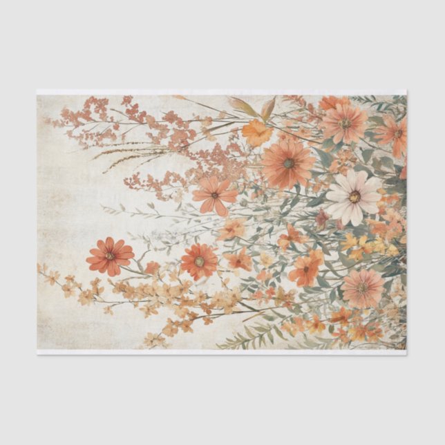 Papel De Seda Seidenpapier Decoupage Herbst Wildblumen Var06 (Anverso)