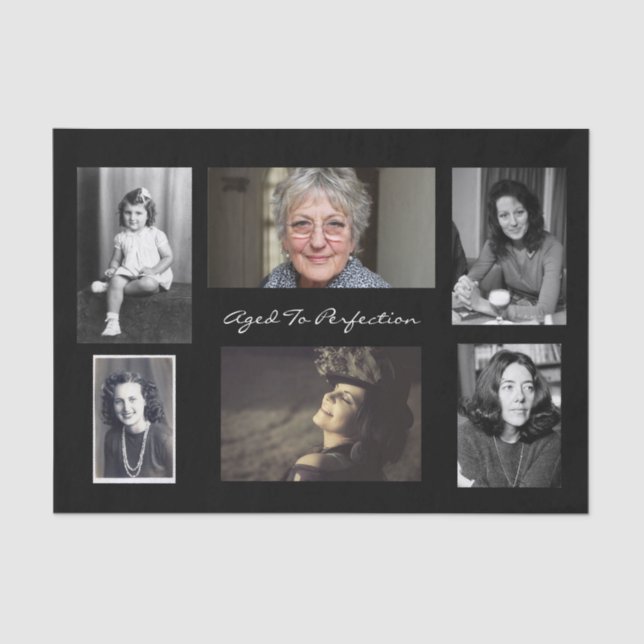 Papel De Seda Seis fotos personalizadas (Anverso)